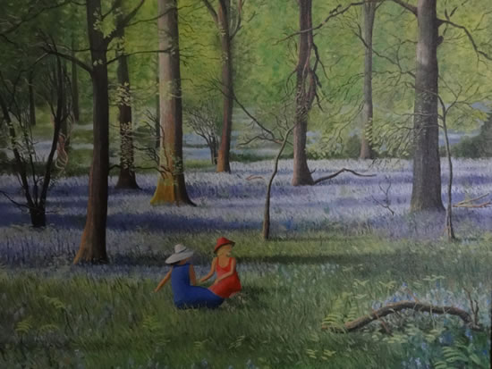 Bluebell Wood - Painting in Surrey Art Gallery