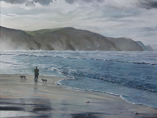 dog walking widemouth beach north cornwall